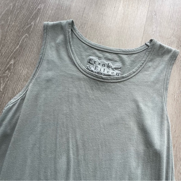 Frank and Eileen Easy Side Slit Tank Midi Dress Sage Green T-Shirt - Picture 3 of 10